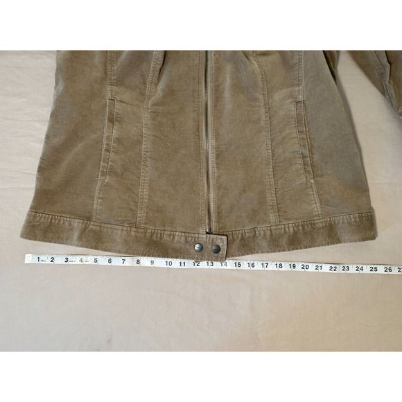 Women's Coldwater Creek Dark Khaki Beige Long Sleeved Zippered Jacket Size 18W - Picture 7 of 12